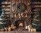 Kate Noël Cheminée Sapins Cadeaux Toile de fond en Laine conçue par Emetselch - Kate Backdrop FR