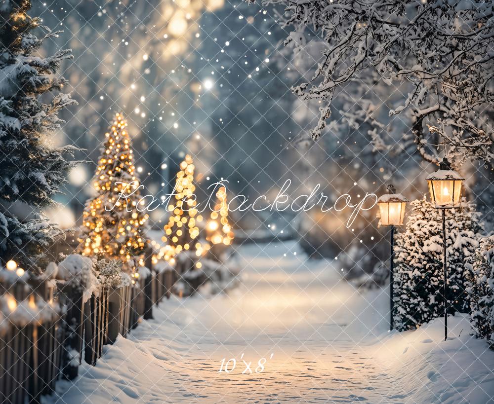 Kate Hiver Chemin Lumières Toile de fond en Laine conçue par Emetselch