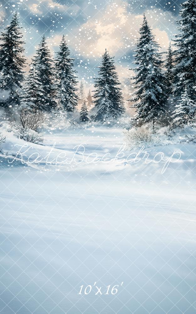 Kate Sweep Mur-à-Sol Hiver Forêt Neige Arbres Toile de fond conçue par Emetselch