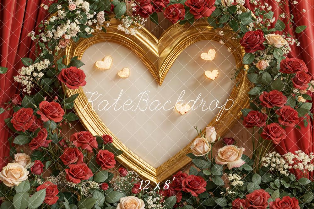 Kate La Saint Valentin Coeur Cadre Roses Toile de fond conçue par Emetselch