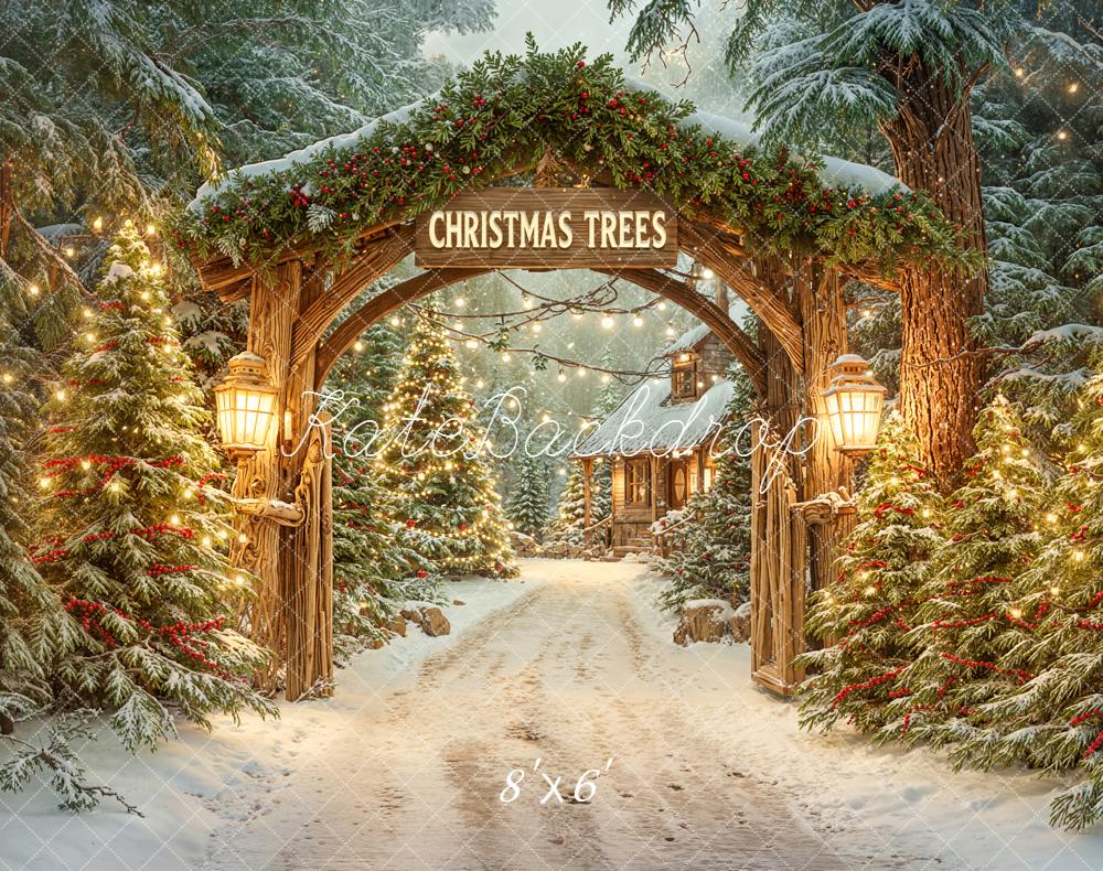 Kate Noël Arche Sapins Lumières Toile de fond en Laine conçue par Emetselch