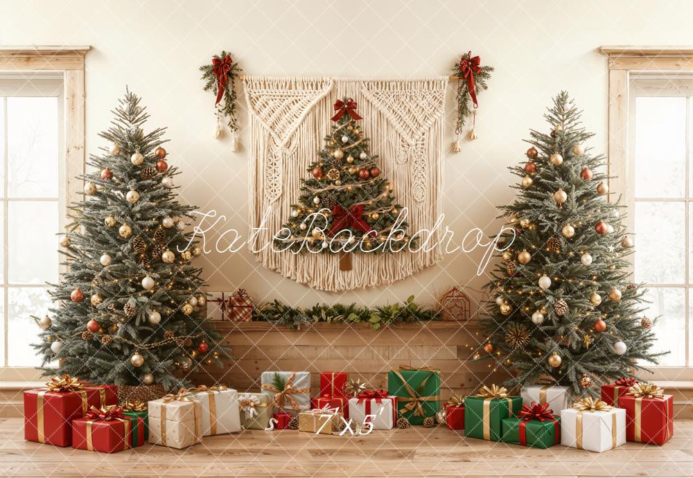 Kate Noël Sapins Cadeaux Macramé Toile de fond conçue par Emetselch