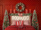 Kate Noël Rouge Lit Sapins Couronne Toile de fond conçue par Emetselch - Kate Backdrop FR