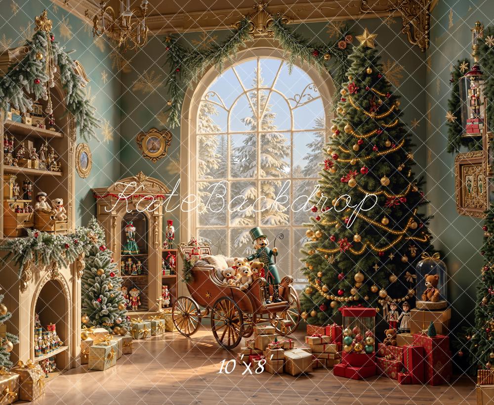 Kate Noël Salon Sapin Jouets Toile de fond en Laine conçue par Emetselch - Kate Backdrop FR