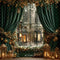Kate Noël Fenêtre Rideaux Lanternes Vert Toile de fond conçue par Emetselch - Kate Backdrop FR