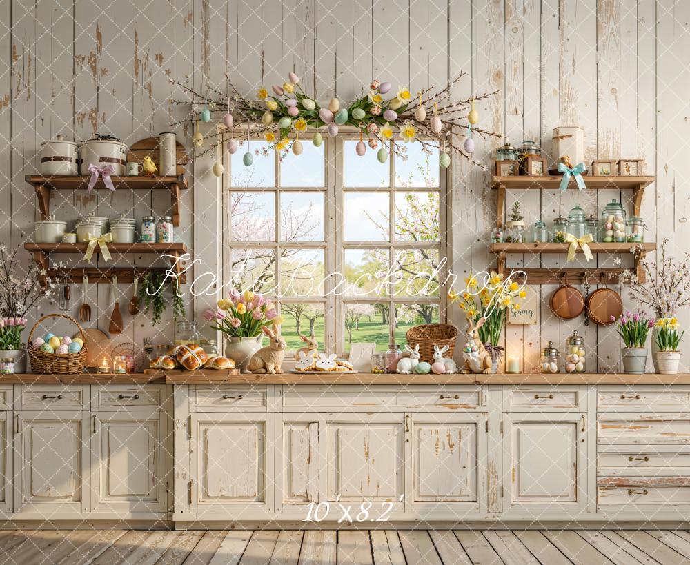 Kate Pâques Cuisine Oeufs Lapins Toile de fond en Polar conçue par Emetselch