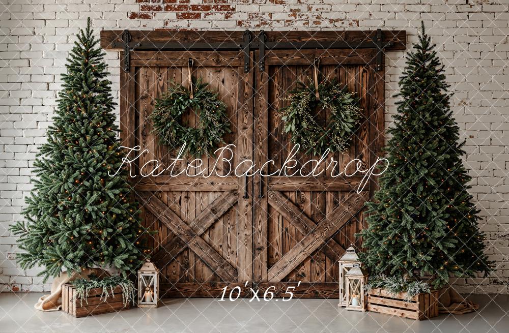 Kate Noël Sapins Porte Bois Toile de fond en Laine conçue par Emetselch