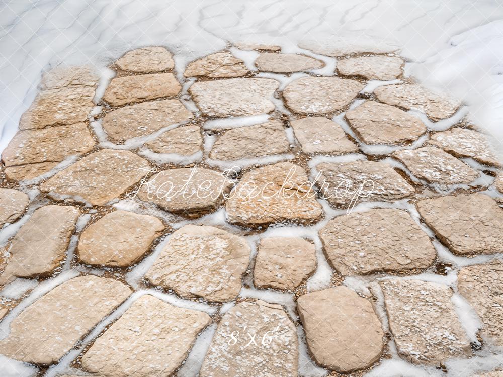 Kate Hiver Pierres Texture Neige Toile de fond conçue par Emetselch - Kate Backdrop FR