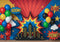 Kate Bande Dessinée Ville Ballons Étoiles Toile de fond conçue par Mini MakeBelieve