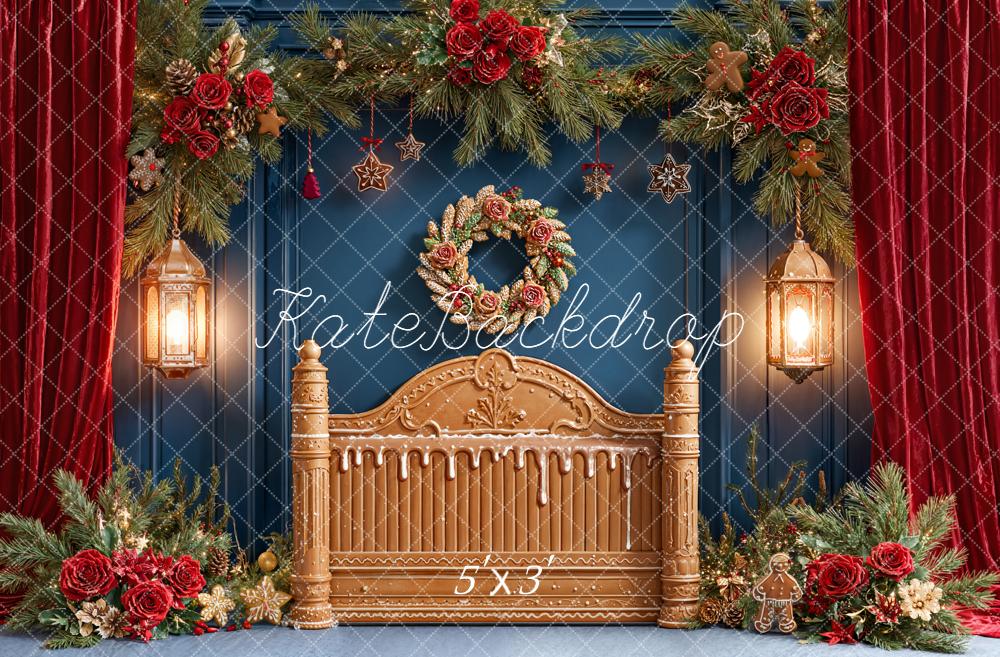Kate Noël Tête de lit Pain d'épice Lanternes Toile de fond conçue par Emetselch - Kate Backdrop FR