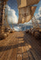 Kate Pirate Bateau Mer Barils Toile de fond conçue par Emetselch
