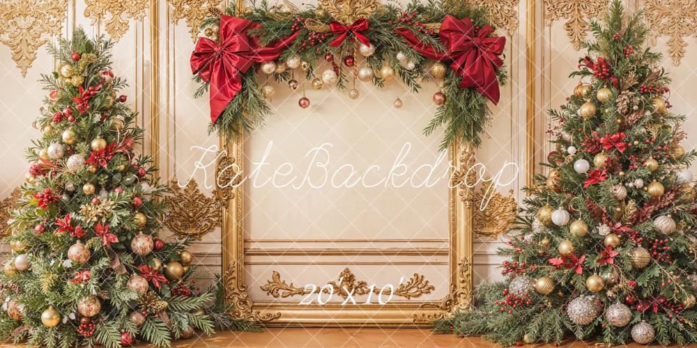 Kate Sapins de Noël Mur Rétro Or Toile de fond conçue par Emetselch