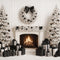 Kate Noël Sapins Cadeaux Cheminée Toile de fond conçue par Ashley Paul - Kate Backdrop FR