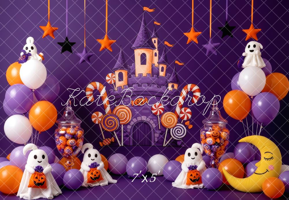 Kate Halloween Château Fantômes Bonbons Toile de fond conçue par Patty Roberts