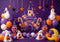Kate Halloween Château Fantômes Bonbons Toile de fond conçue par Patty Roberts