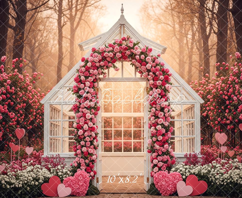 Kate Saint Valentin Arche Fleurs Serre Toile de fond conçue par Patty Roberts