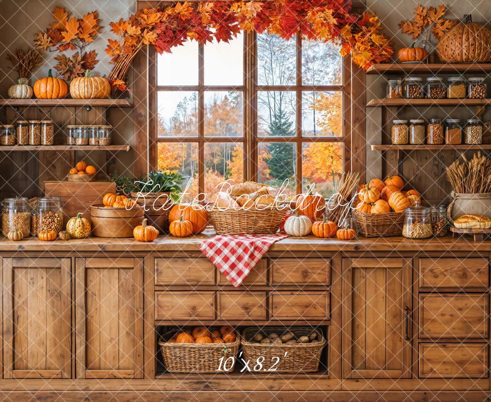 Kate Automne Cuisine Citrouilles Toile de fond en Laine conçue par Emetselch