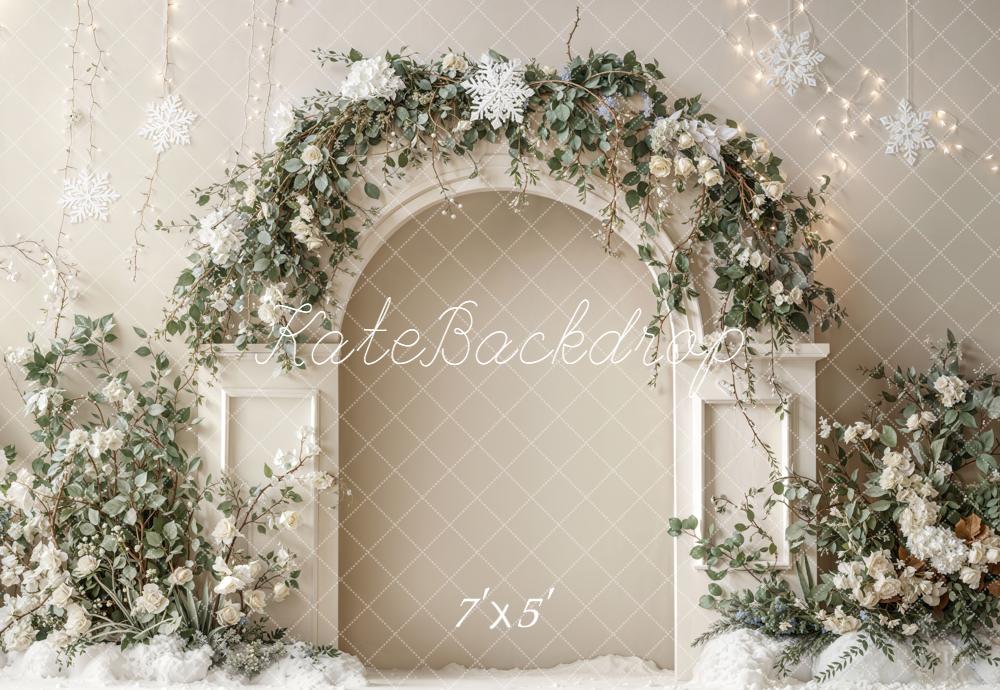 Kate Arche Fleur Neige Hiver Blanc Toile de fond conçue par Emetselch
