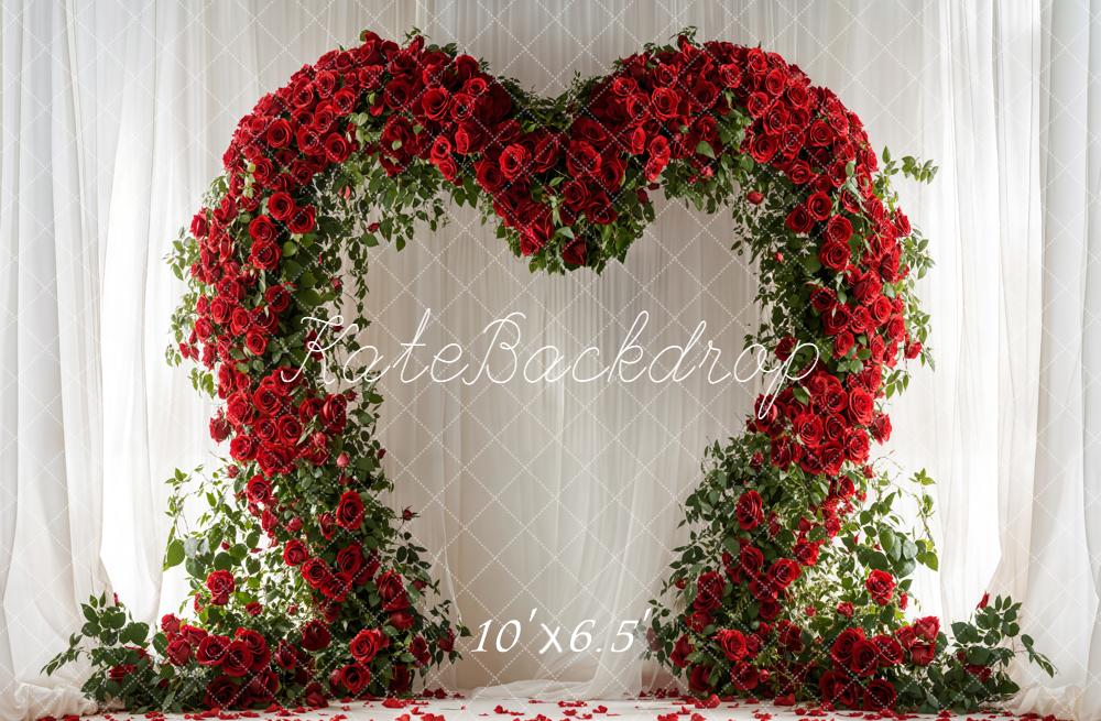 Kate Saint Valentin Arche Roses Rideaux Toile de fond en Laine conçue par Emetselch