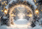 Kate Hiver Arche Neige Lumières Toile de fond conçue par Emetselch - Kate Backdrop FR