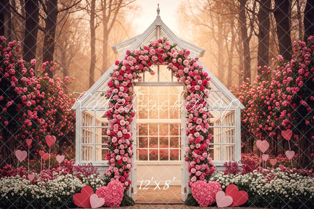 Kate Saint Valentin Arche Fleurs Serre Toile de fond conçue par Patty Roberts