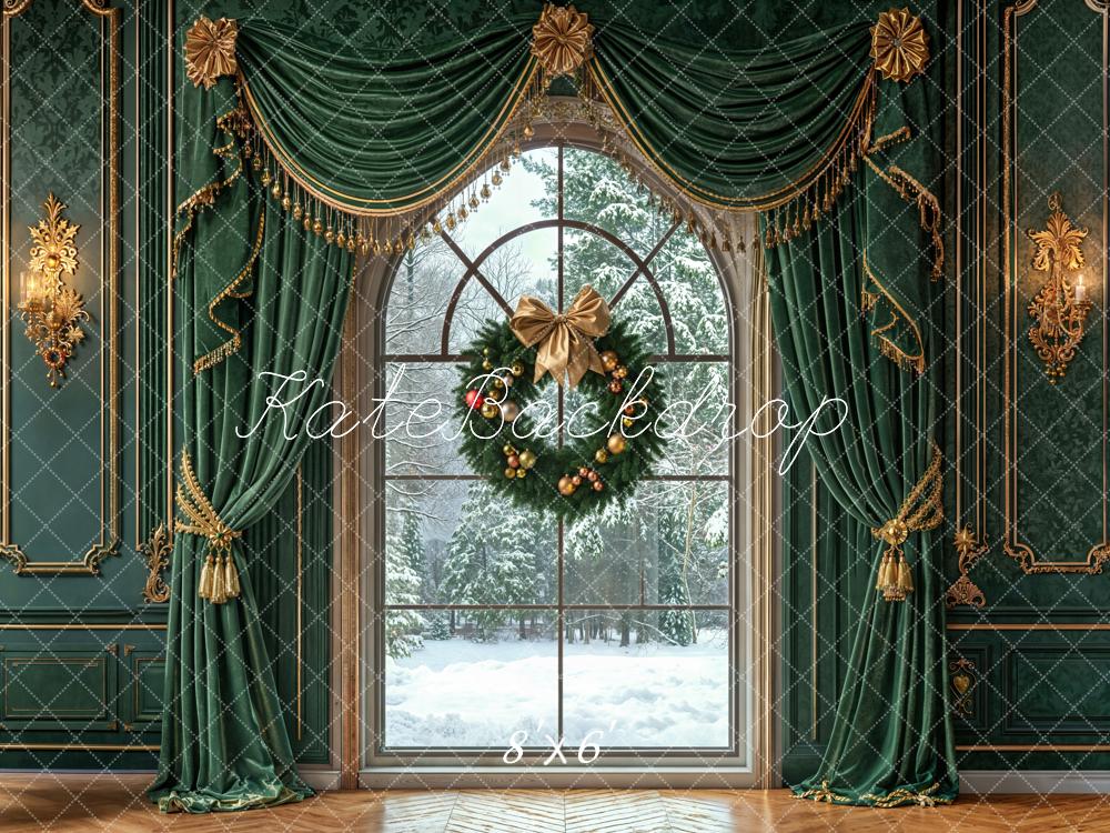 Kate Noël Fenêtre Rideaux Vintage Toile de fond en Laine conçue par Emetselch - Kate Backdrop FR