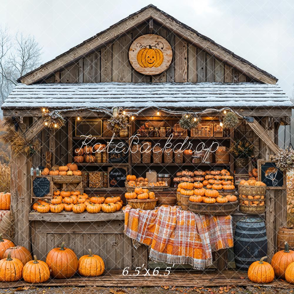 Kate Automne Marché Citrouilles Bois Toile de fond conçue par Emetselch