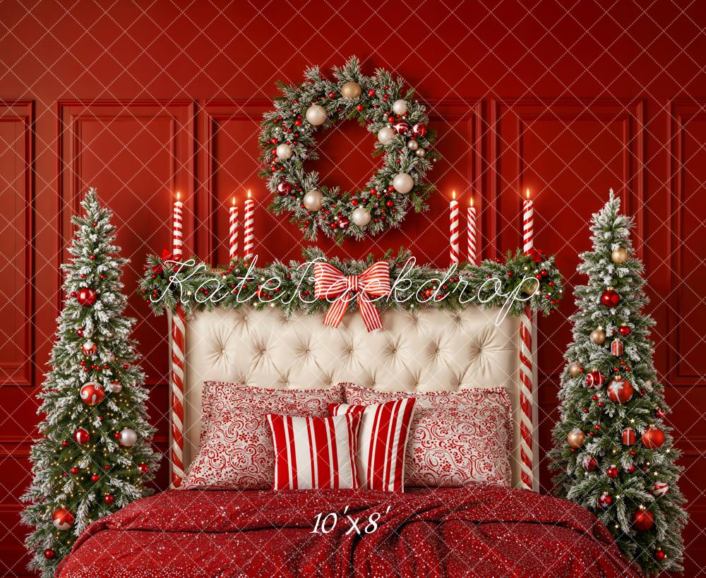 Kate Noël Chambre Lit Rouge Toile de fond en Laine conçue par Emetselch - Kate Backdrop FR