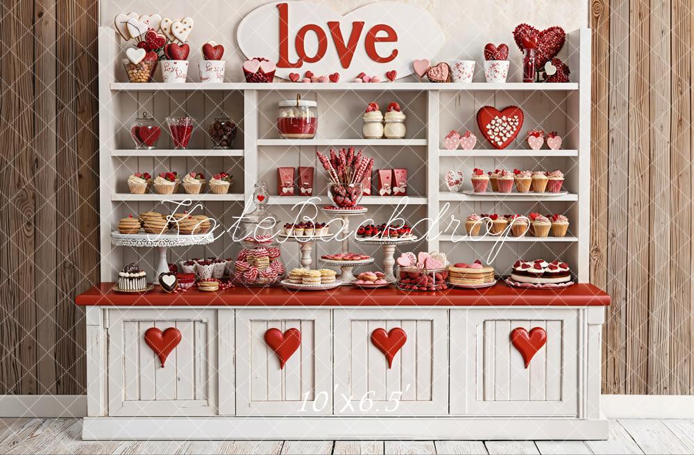 Kate La Saint Valentin Pâtisserie Cœurs Toile de fond en Polar conçue par Emetselch
