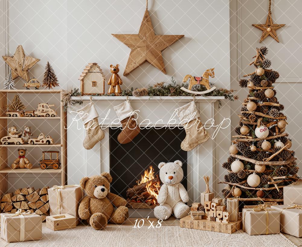 Kate Noël Cheminée Jouets Nounours Toile de fond en Laine conçue par Emetselch