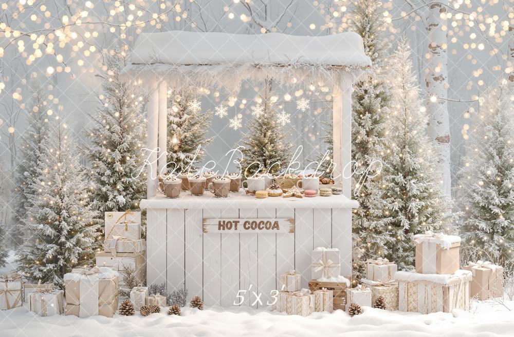 Kate Hiver Stand Chocolat Sapins Cadeaux Toile de fond conçue par Emetselch
