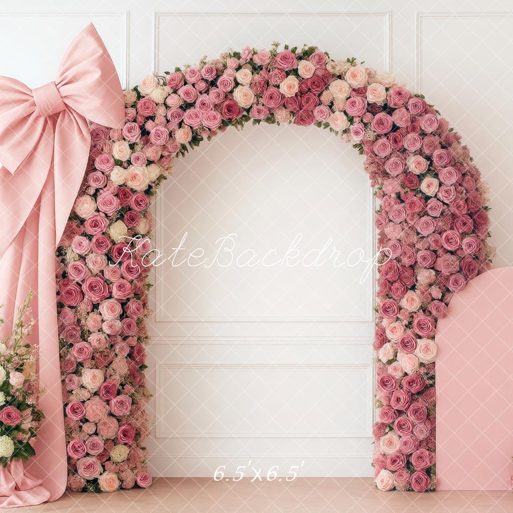 Kate Arc Fleurs Rose Mariage Toile de fond conçue par Mini MakeBelieve - Kate Backdrop FR