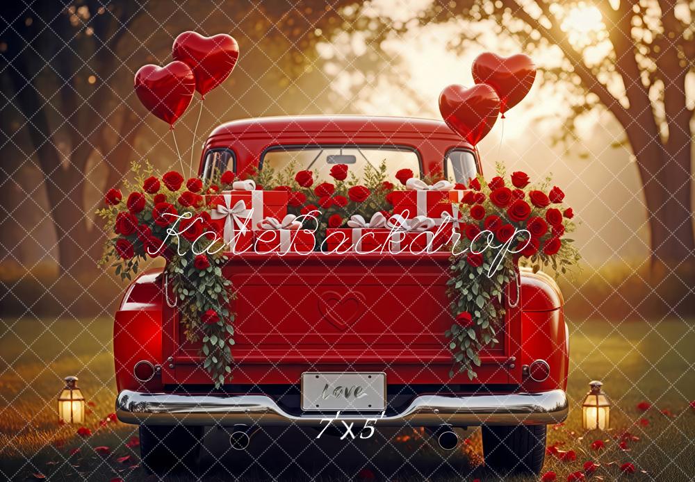 Kate Saint Valentin Camion Fleurs Ballons Cadeaux Toile de fond conçue par Patty Roberts