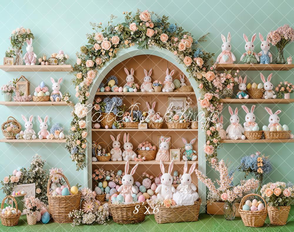 Kate Pâques Lapins Œufs Placard Toile de fond en Laine conçue par Emetselch