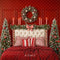 Kate Noël Rouge Lit Sapins Couronne Toile de fond conçue par Emetselch - Kate Backdrop FR