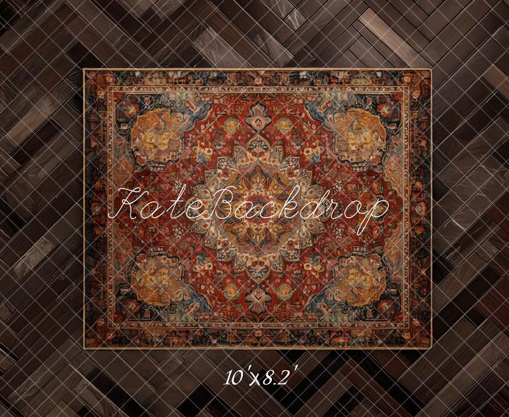 Kate Bois Tapis Oriental Sol Toile de fond conçue par Mandy Ringe