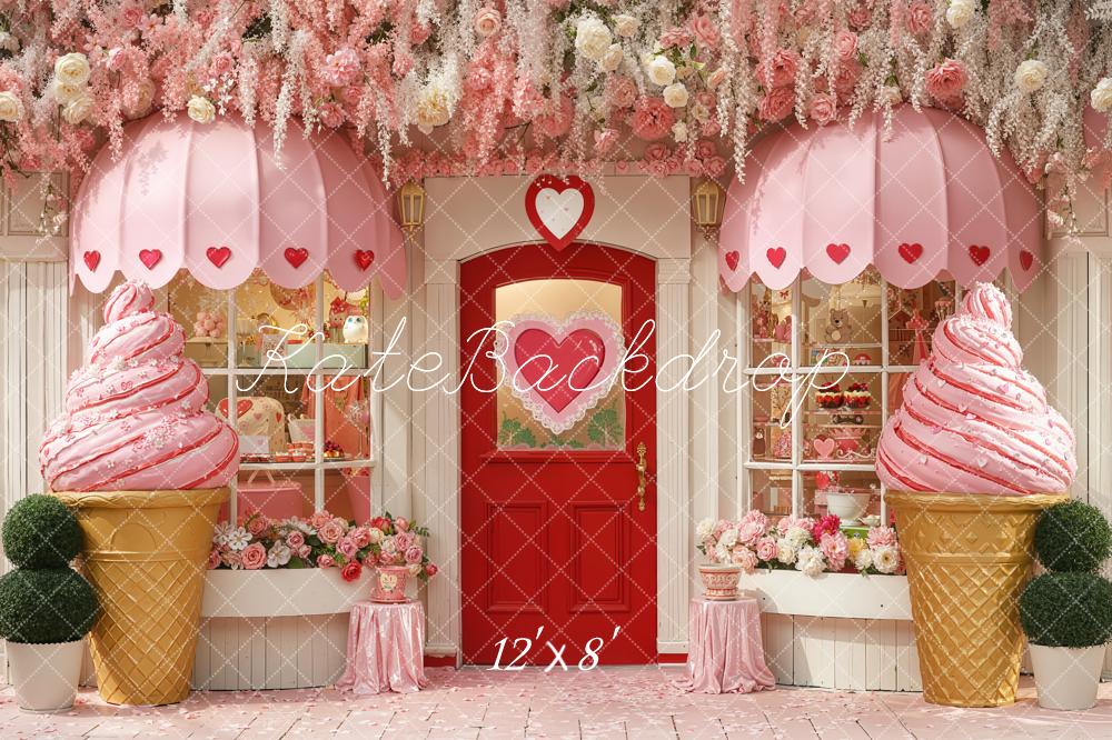 Kate Saint Valentin Glace Fleurs Magasin Rose Toile de fond conçue par Emstselch