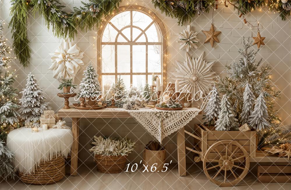 Kate Noël Fenêtre Sapins Table Toile de fond conçue par Emetselch