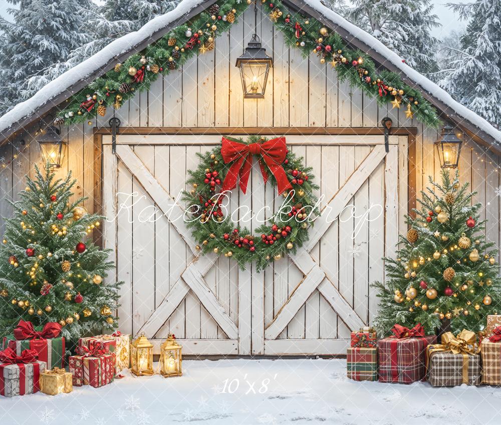 Kate Noël Grange Sapins Cadeaux Toile de fond en Laine conçue par Emetselch - Kate Backdrop FR