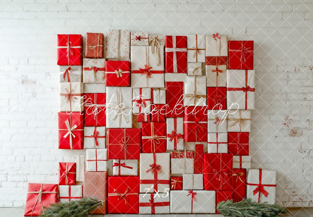 Kate Noël Cadeaux Mur Sapin Toile de fond conçue par Patty Roberts - Kate Backdrop FR