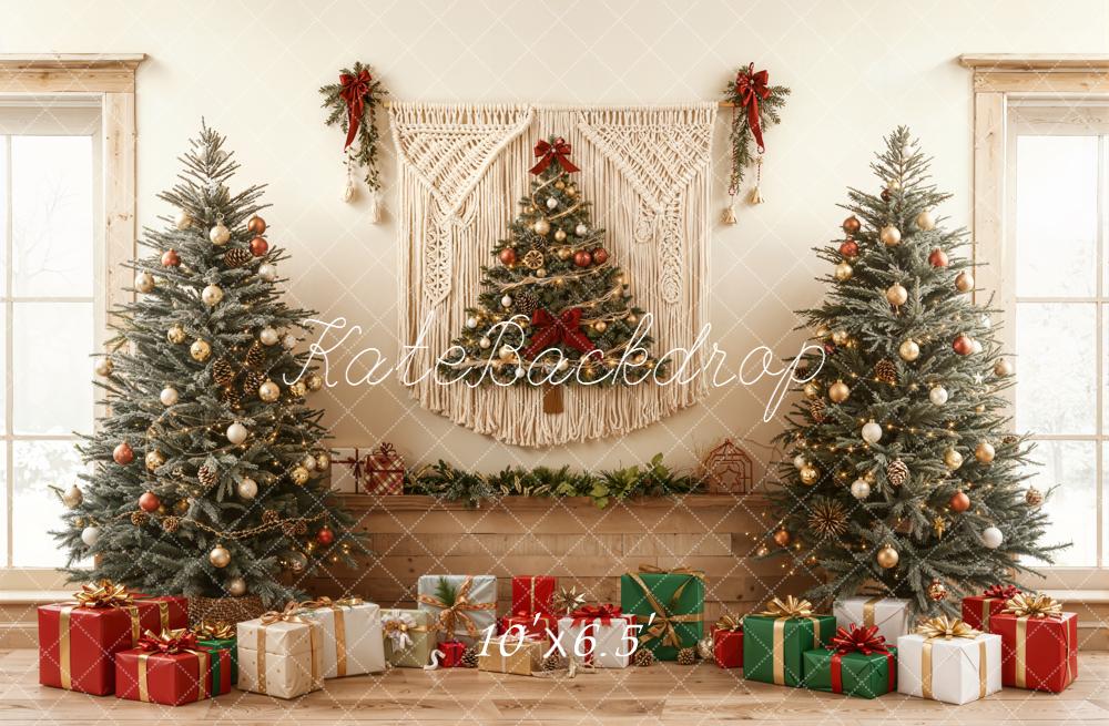 Kate Noël Sapins Cadeaux Macramé Toile de fond en Laine conçue par Emetselch