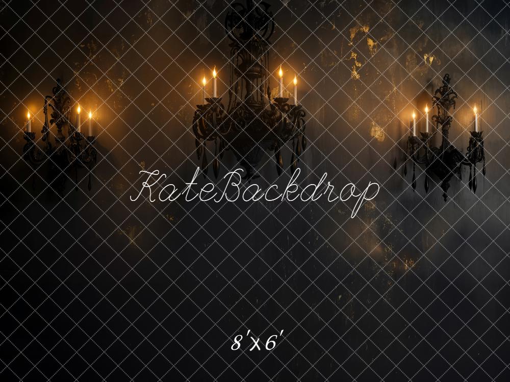 Kate Halloween Chandelier Mur Noir Toile de fond conçue par Emetselch - Kate Backdrop FR