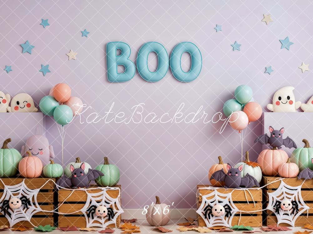 Kate Halloween Pastel Fantômes Chauves-Souris Toile de fond conçue par Patty Roberts