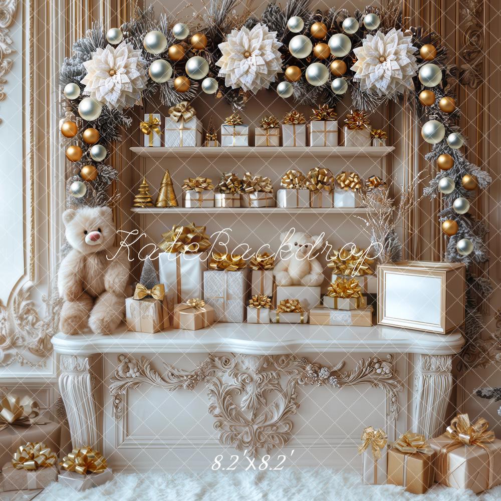 Kate Noël Décors Cadeaux Or Ours Toile de fond conçue par Mini MakeBelieve - Kate Backdrop FR