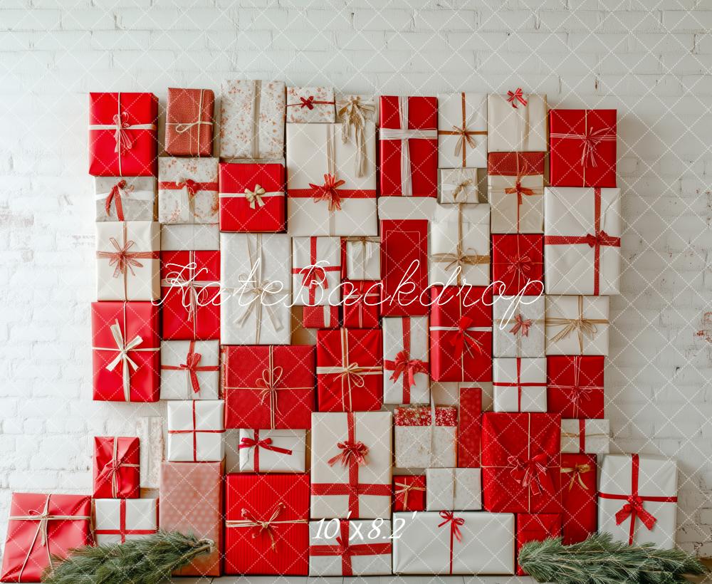 Kate Noël Cadeaux Mur Sapin Toile de fond conçue par Patty Roberts - Kate Backdrop FR
