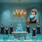 Kate Boutique Mode Bleu Bijoux Chandeliers Toile de fond conçue par Ashley Paul