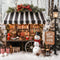 Kate Noël Stand Gourmand Sapins Neige Toile de fond conçue par Emetselch - Kate Backdrop FR