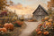 Kate Automne Grange Citrouilles Chemin Toile de fond conçue par Emetselch