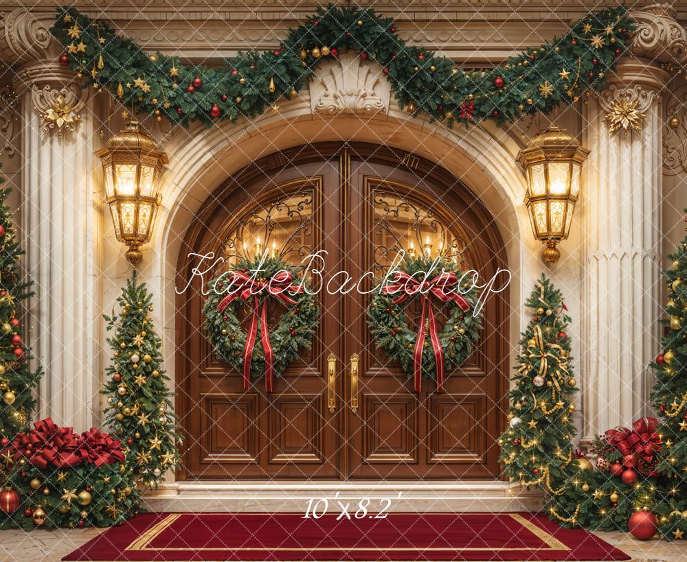 Kate Noël Entrée Sapins Porte Vintage Toile de fond conçue par Emetselch