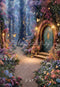 Kate Forêt Magique Maison Fleurs Lumières Toile de fond conçue par Emetselch
